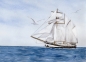 Preview: Postcard DIN-A6 Watercolor Maritime Art Print sailing vessel ship